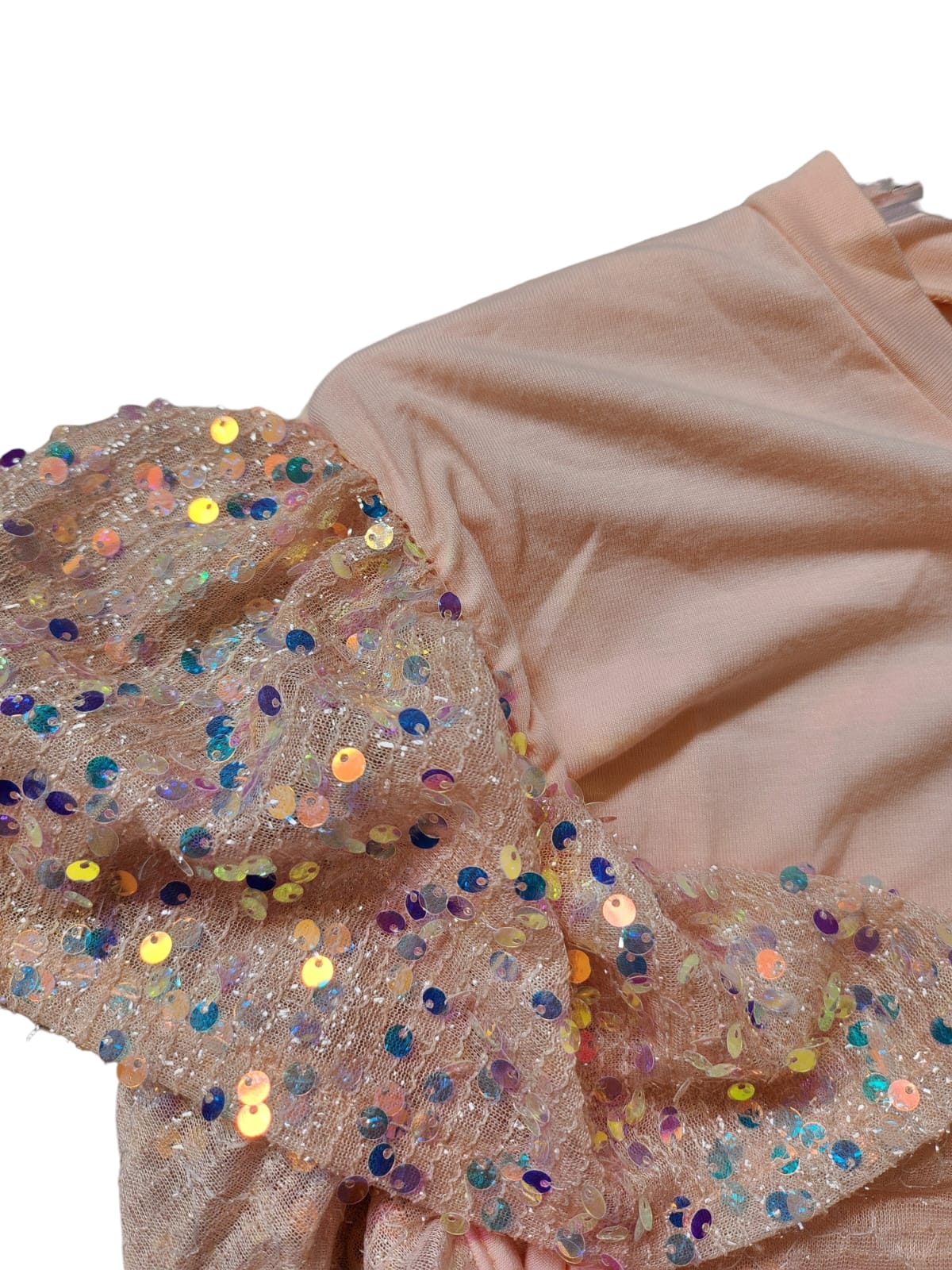 Sequin Sleeves Peach T-Shirt - Image 2