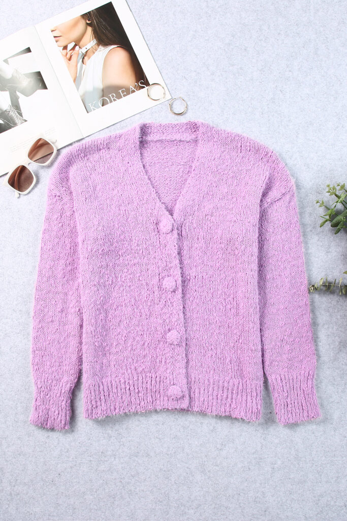 Pastel Purple Open Front Sweater