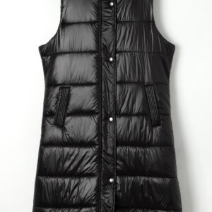 Black Hooded Quilted Jacket