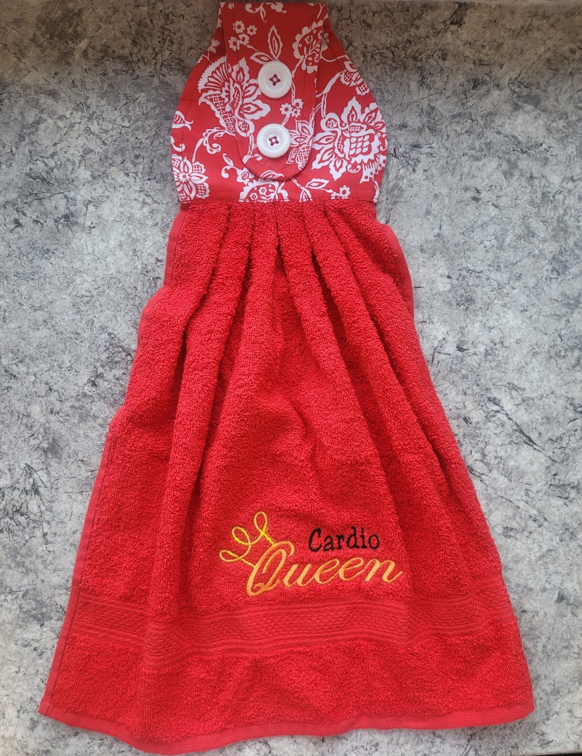 Gym Hanging Tie Towels - Red Cardio Queen - Image 2