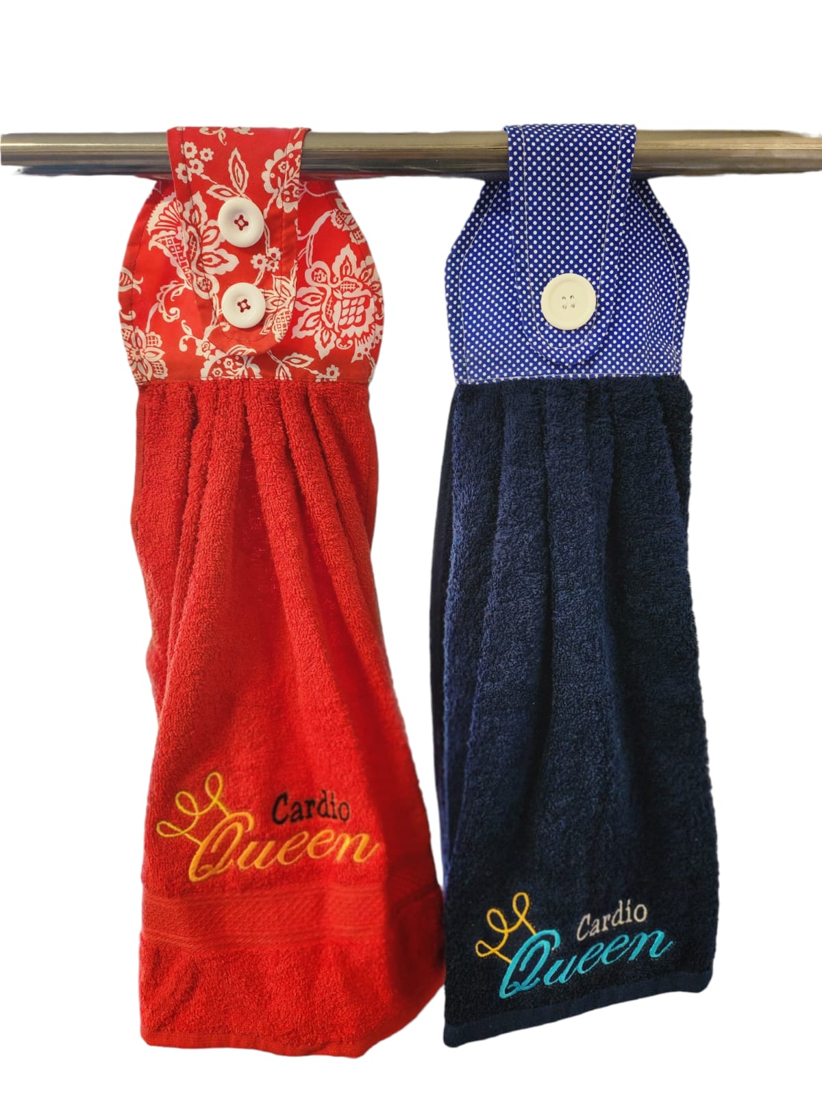 Gym Hanging Tie Towels - Red Cardio Queen - Image 1