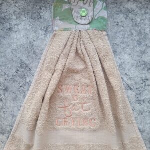 Gym Hanging Tie Towels - Cream Sweat is Fat Crying - Image 2
