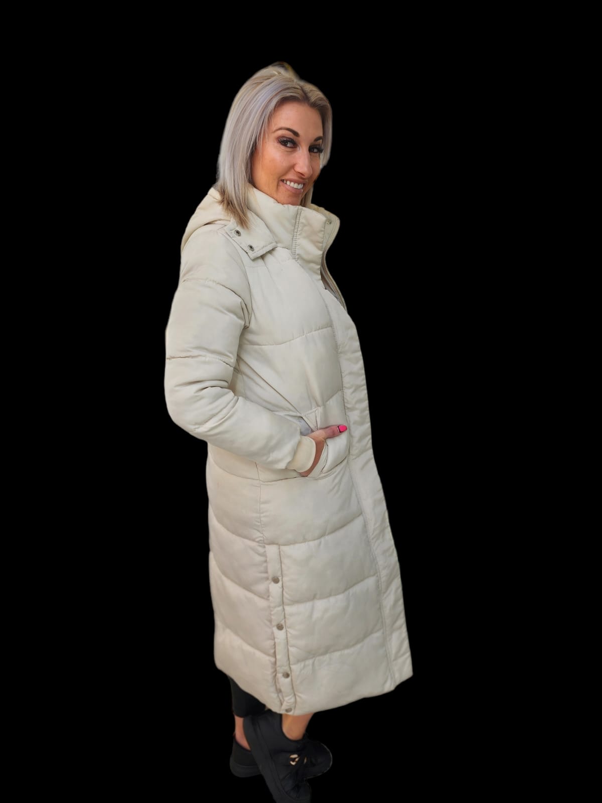 Cream Puffer Coat - Image 3