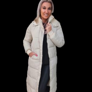 Cream Puffer Coat - Image 4