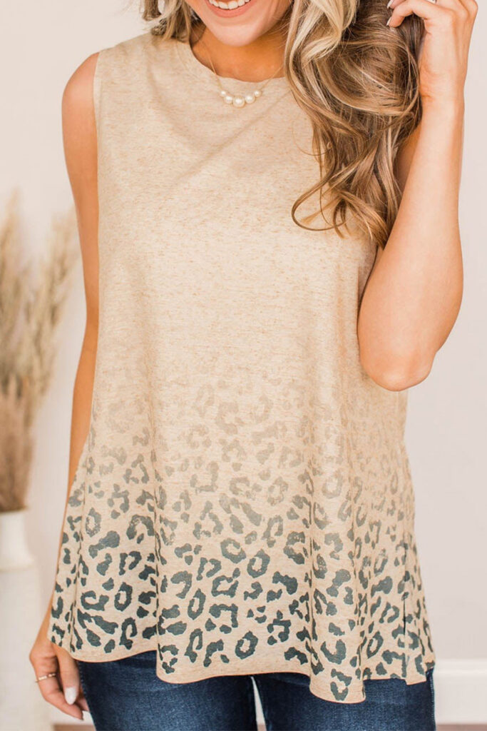 Gradient Leopard Print Tank Top